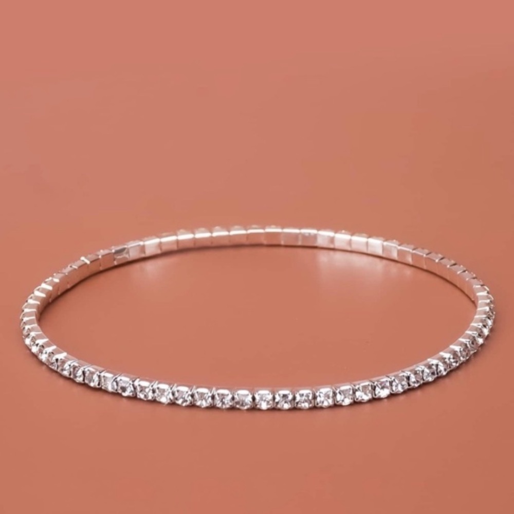 💗 Crystal Ankle Bracelet Stretchy 8”-9.5” adjustable NEW - Picture 5 of 6